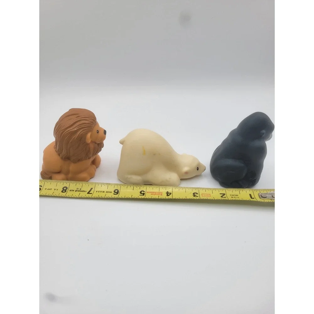 Fisher Price Little People Zoo Animals Lion Polar Bear Gorilla Figures Set of 3